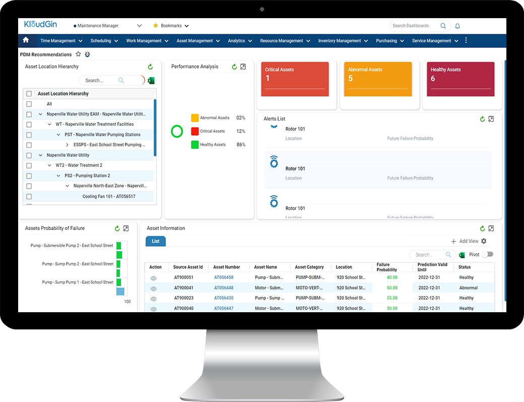 screenshot of KloudGin Asset Management